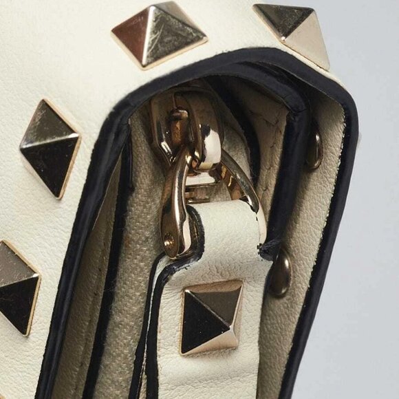 Valentino White Leather and Rockstud Bi-Fold Compact Wallet - Picture 5 of 9